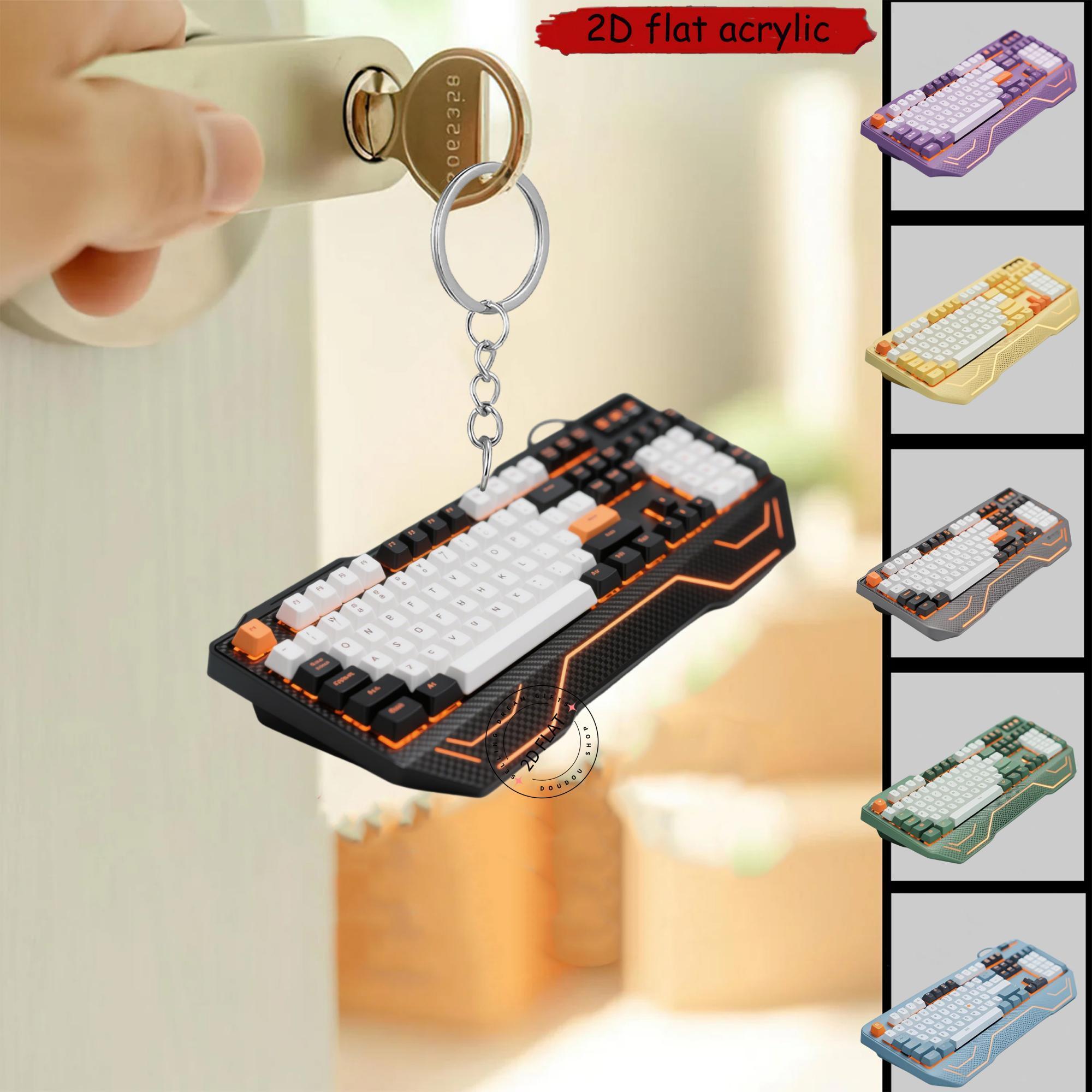 Tech Accessories Backpack - 2D Keyboard Acrylic Keychain Cute Keycap