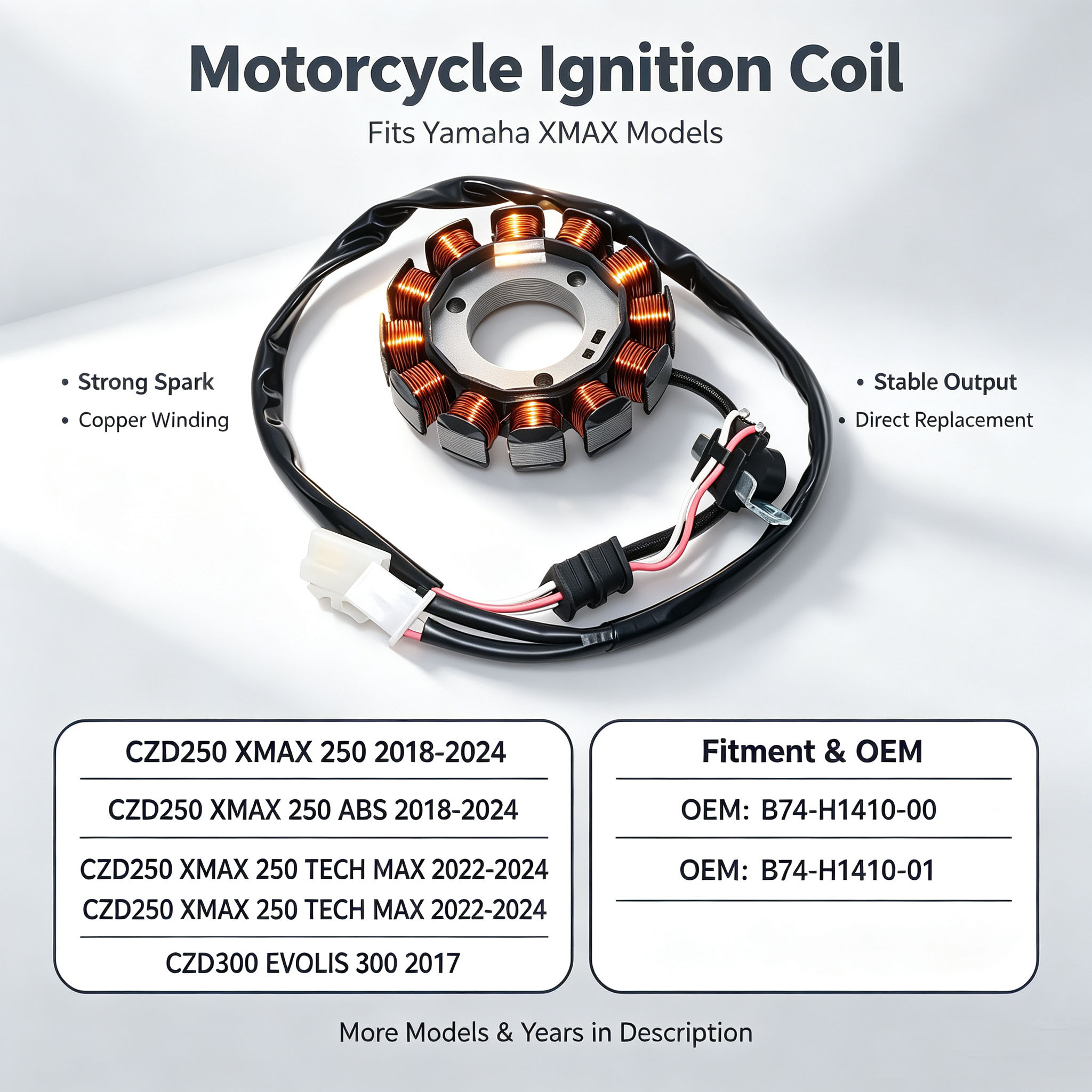 Motorcycle Ignition Coil Stato - Xmax Tech Max Accessories recension och pris